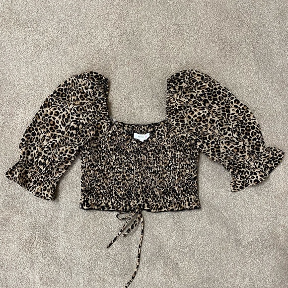 Better Be Cheetah Print Smocked Crop Top - Picture 2 of 5